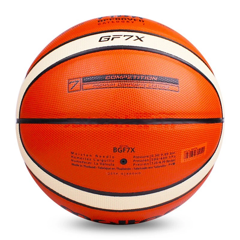 Баскетбольный Мяч Molten GF7X, Официальный Размер 7, мужской баскетбольный мяч для тренировок в помещении и на улице, бесплатно, с шариковой иглой+ сетчатая сетка