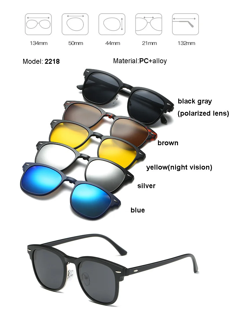 5 в 1 солнцезащитные очки магнитные солнцезащитные очки 5+ 1 магнитный зажим на солнцезащитные очки оптические линзы очки 5 в 1 очки