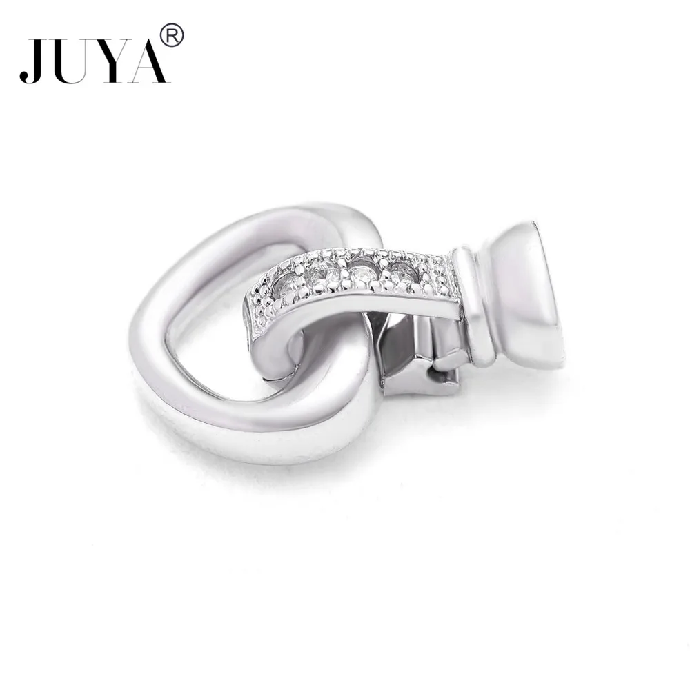 

Jewellery Making Supplies Micro Pave Zircon Rhinestone Heart Clasps Connectors For DIY Beaded Bracelets Necklaces Findings
