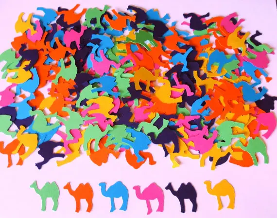 Multi Colored or Circus Camel Die Cut Confett wedding birthday bridal baby shower party Table decor scrapbooking favors | Дом и сад