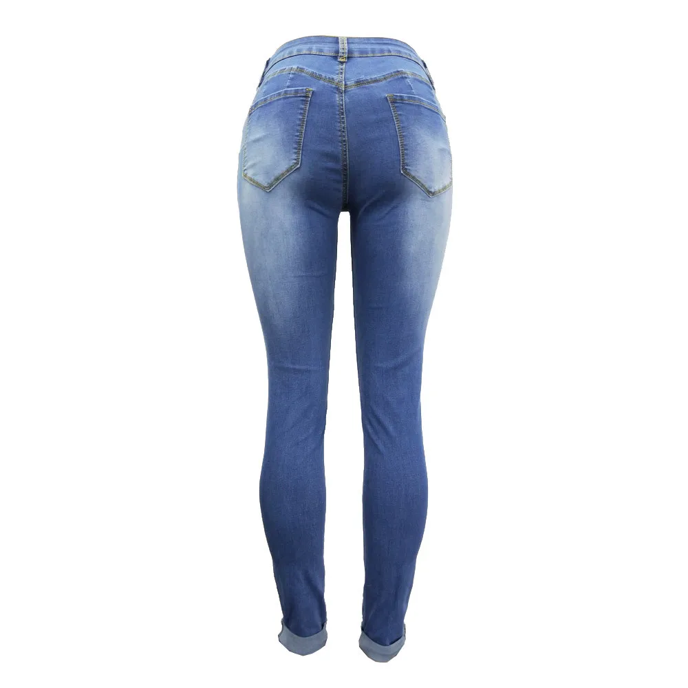 Jaycosin деним Дамская мода стиль бедра средства ухода за кожей стоп растрепанные джинсы для женщин Открытый повседневное стрейч тонкий