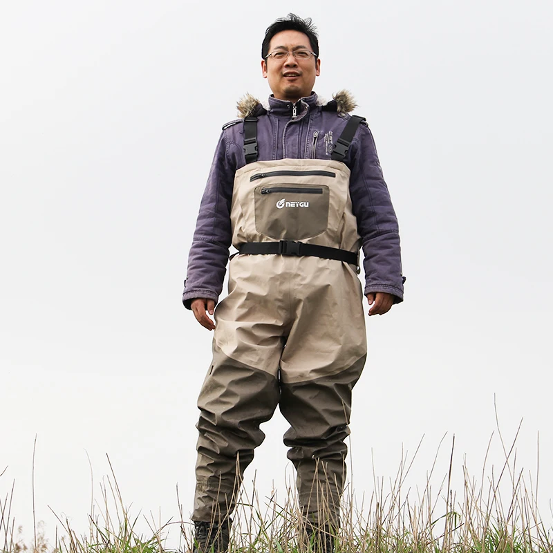 

Free shipping Breathable fishing wading pants, rafting wear chest waders with neoprene socks Arrived within 7 woking days