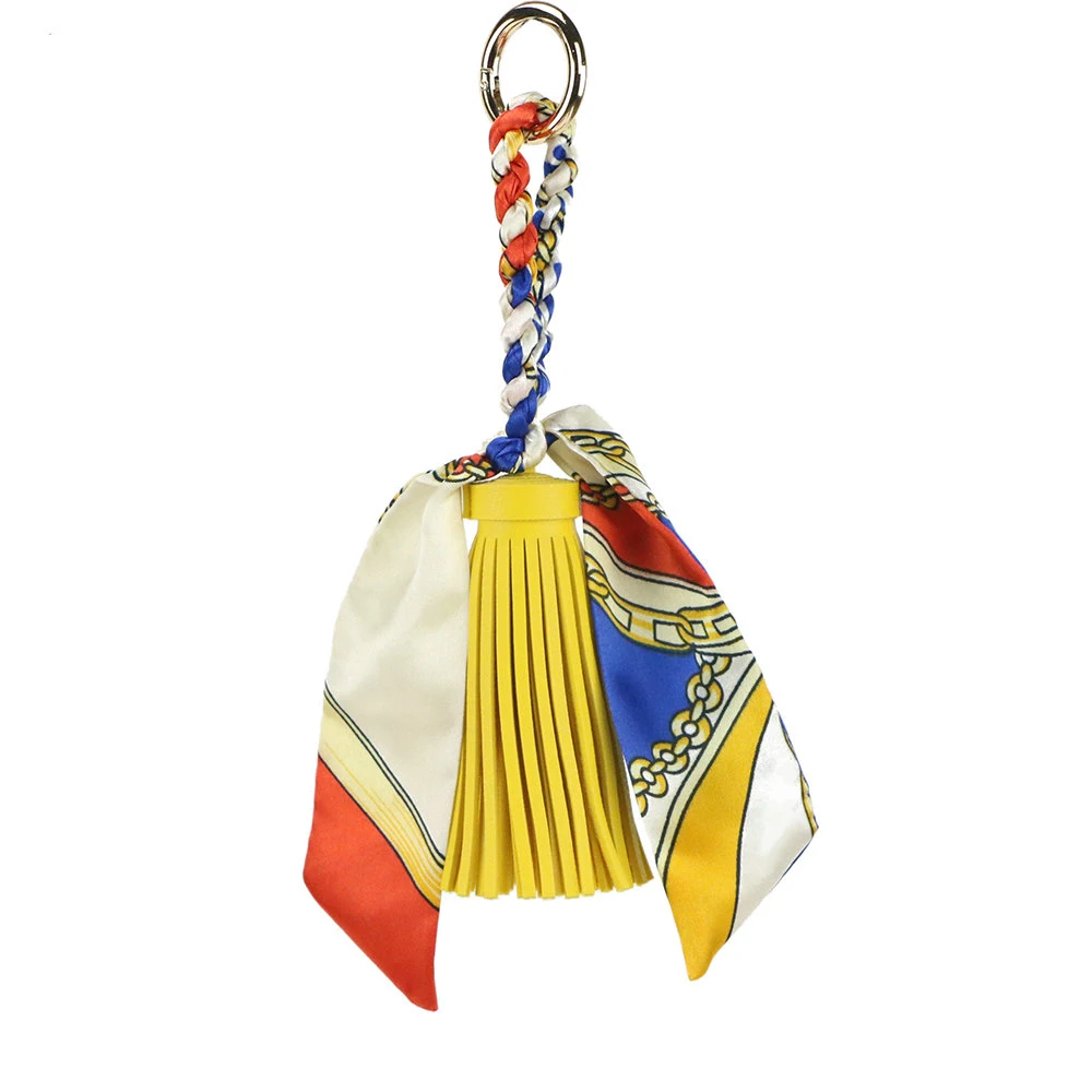 Новые модные подвески из искусственной кожи с кисточками пони с шарфами для сумочки Брелоки-украшения - Цвет: yellow