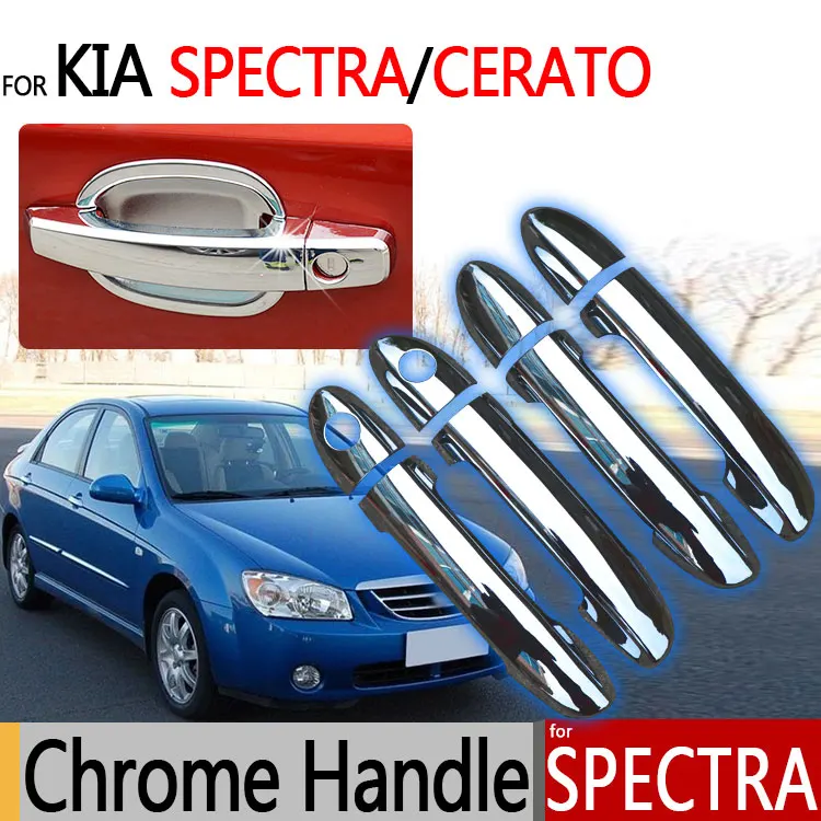 Накладки на дверные ручки хромированные для KIA Spectra 2004 2009 2005 2006|door handle cover|handle coverfor