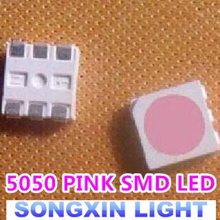 

200pcs/lot SMD 5050 pink smd LED Diode 5050 smd smt pink led PLCC-6 3-CHIPS 5.0*5.0MM 60Ma-0.2W Super Bright best Quality New