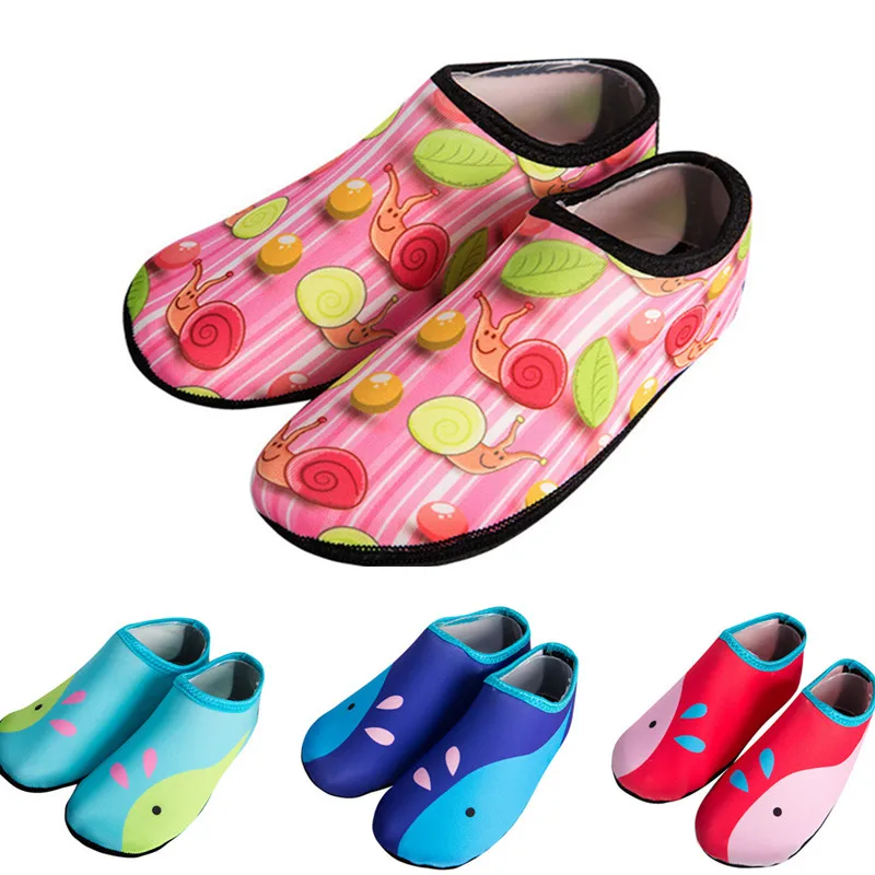 

child Kids Swim Water Shoes Non-Slip swimming footwear barefoot LightWeight Aqua Socks For Beach Pool Cartoon Children Slippers