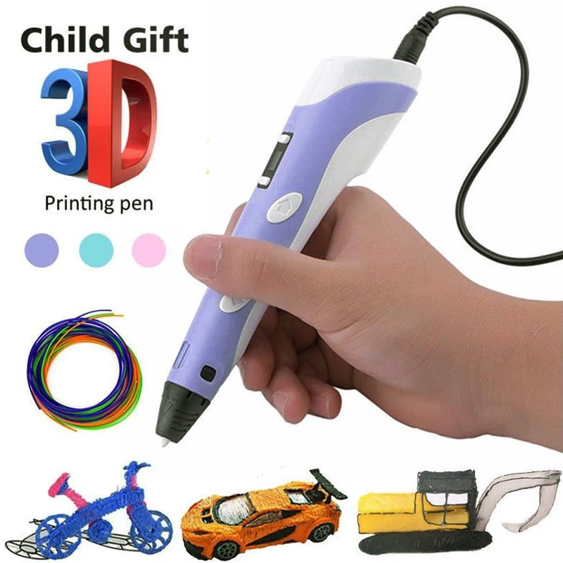 

3D pen 2nd Generation LED Display Screen 1.75mm ABS/PLA Filament DIY Smart 12V 3D Drawing Printer Pen 3 D Pen Best Gift For Kids