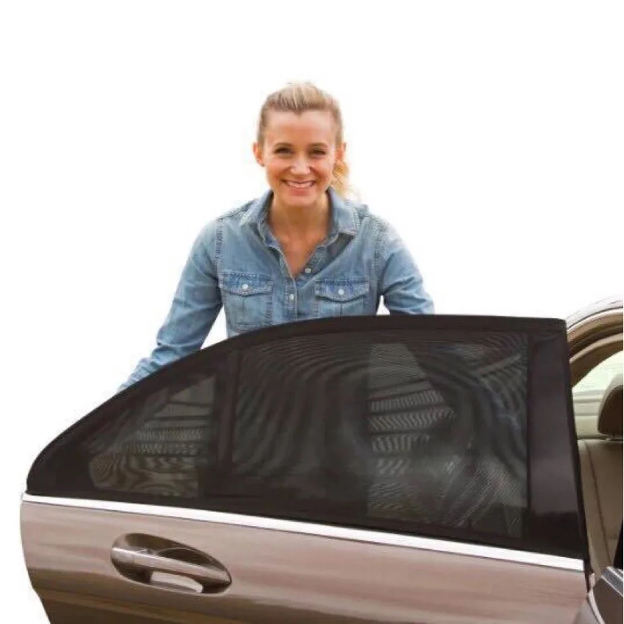 

2Pcs Car Sunshade UV Protection Car Curtain sunshade Side Window Mesh Sun Uv Summer protection