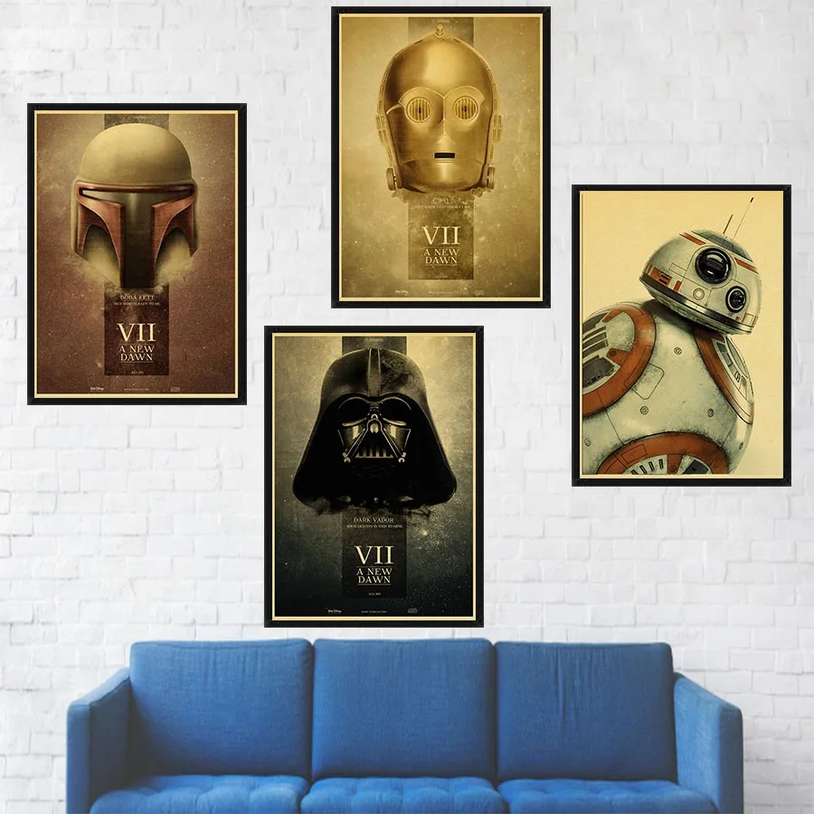 Star Wars Art Retro Poster Painting Movie Poster Wall Picture wallpaper Print Bedroom Decorative Paintings Wall Sticker Star Wars Art Retro Poster Painting Movie Poster Wall Picture wallpaper Print Bedroom Decorative Paintings Wall Sticker