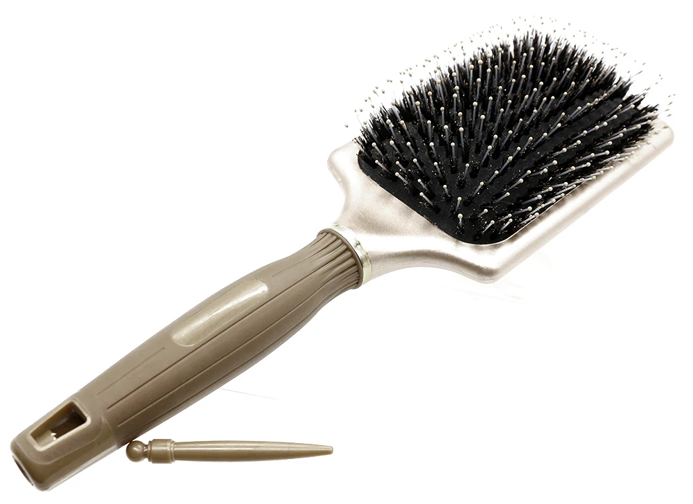 Pro New Gold Paddle Подушка Щетка для волос с натуральной щетиной кабана квадратная щетка для массажа головы Detangle парикмахерская расческа для ухода