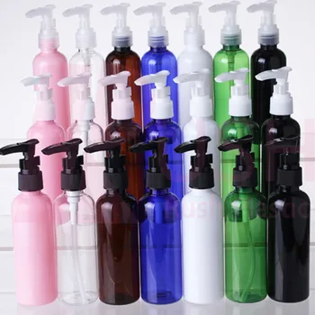 

24 x 100ml Cobalt Blue Round Plastic Black Pump Shampoo Bottle 100cc PET Cleaning Lotion and Shower Gel Container