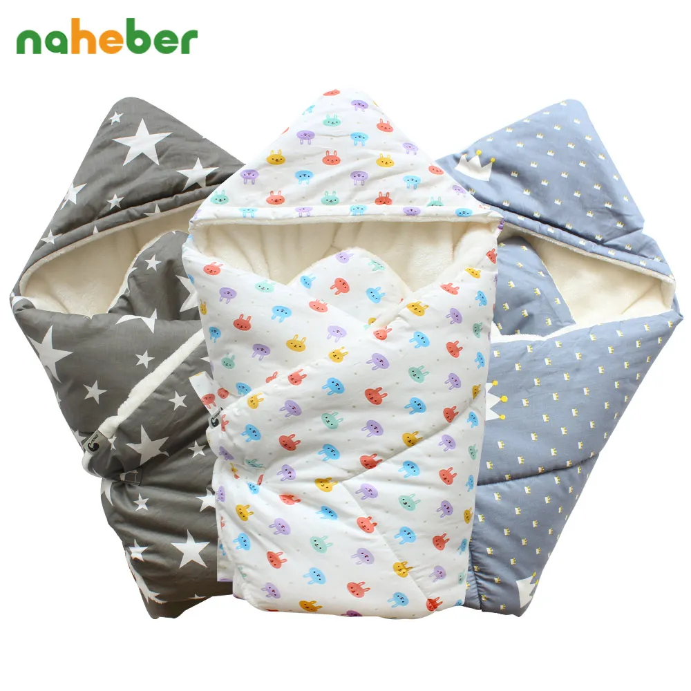 Baby Swaddle 90x90cm Baby Blanket Thick Warm Berber Fleece Envelopes