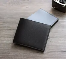Мужские кошельки кредитные визитницы модные черные из искусственной