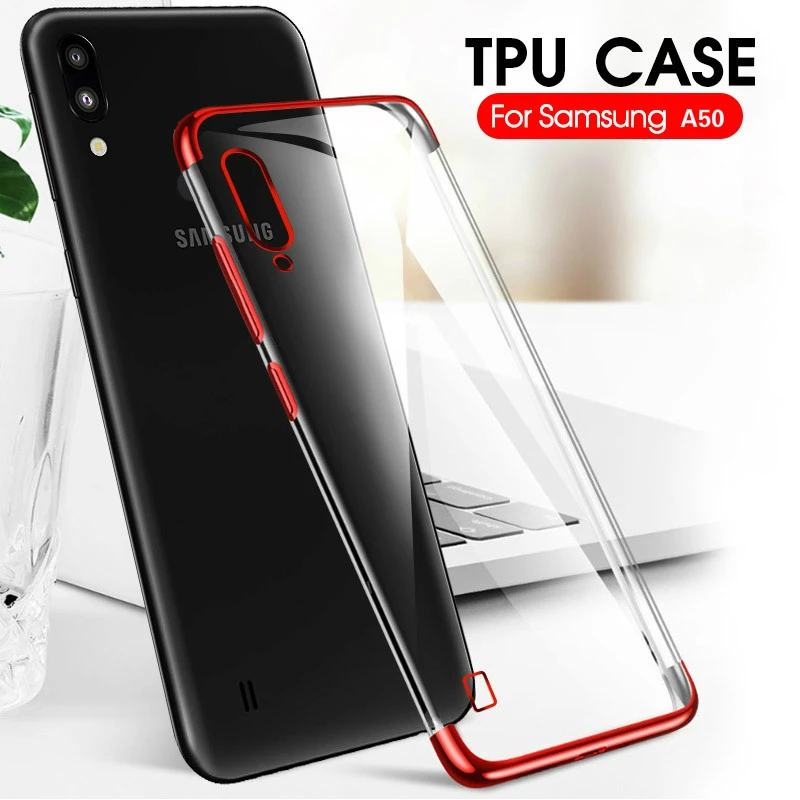 

BONVAN For Samsung Galaxy A50 Case Plating Bumper For Samsung A30 Soft Transparent TPU Back Cover For Galaxy A30 A50 Cases Funda
