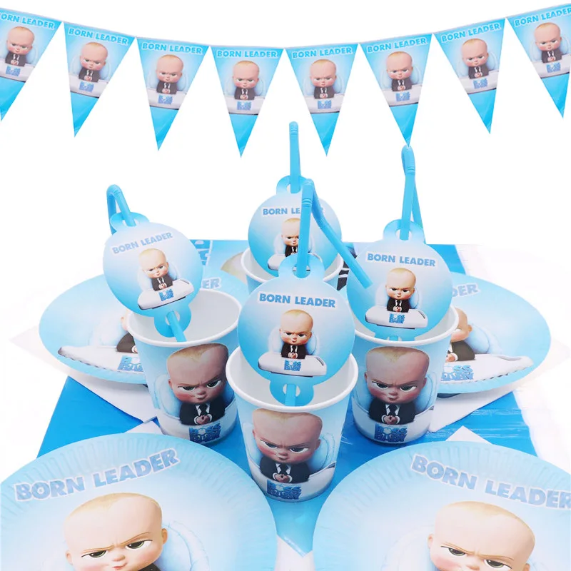 Мультфильм Baby Boss Тема 10 шт./лот тарелка чашка одноразовая посуда boss вечерние украшения принадлежности для детского душа
