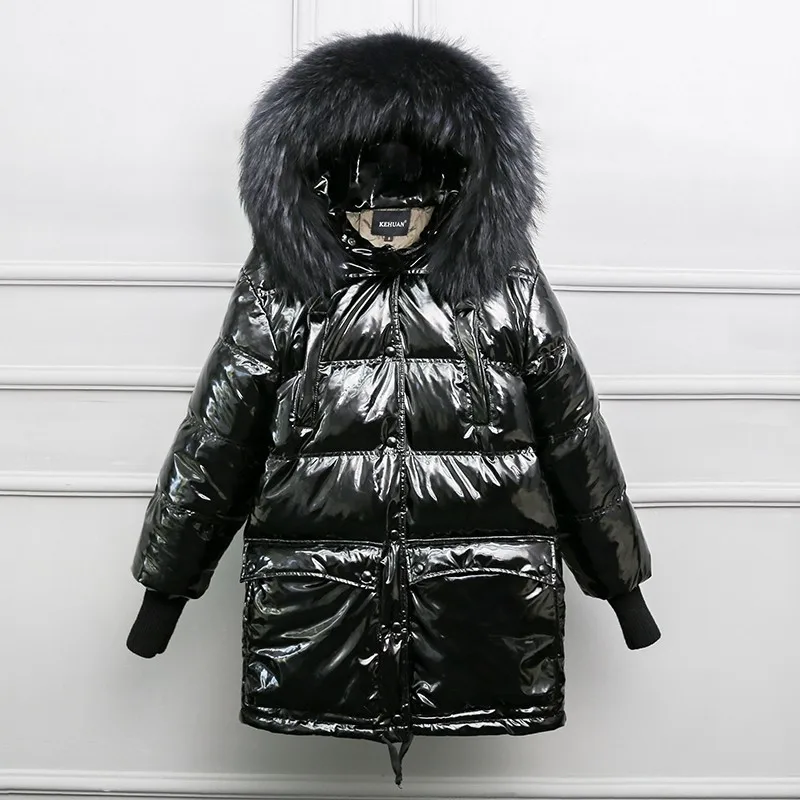 Бренд Bright face, женские пуховики, новинка, зимняя модная верхняя одежда с большим натуральным меховым воротником, пальто LZ028