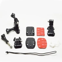 Go Pro J-Hook Buckle + Screw Nuts +Flat Curved Mount + 3M Sticker + Quick Buckle + 3-Way Arm + Locking Plug + Fixed Rope for Cam