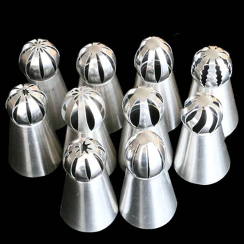 

10 PCS Sphere Ball Nozzles Russian Icing Piping Nozzle Tips Pastry Cupcake Tips Pastry Decorating Mouth Tool H737