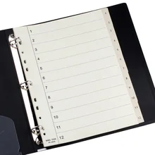 HFYP IX-894 сортировочная карта классификация связующего каталожные разделители бумажная карта PP 11 отверстий номер 1-12 12 листов/пакетов папки вложения