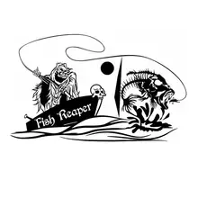 

Fishing Sticker Name Skull Fish Reaper Decal Angling Hooks Tackle Shop Posters Vinyl Wall Decals Hunter Decor Mural Sticker