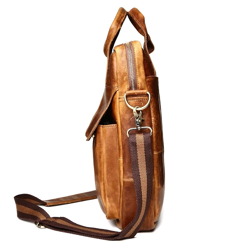 Мужская сумка из натуральной кожи crazy horse, кожаная мужская сумка, Повседневная деловая сумка на плечо, портфель, сумка-мессенджер для ноутбука