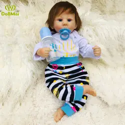 Детские куклы Reborn игрушки 19 "45 см Мягкое хлопковое туловище силиконовые reborn Baby doll ручной работы Детский подарок bebes reborn bonecas