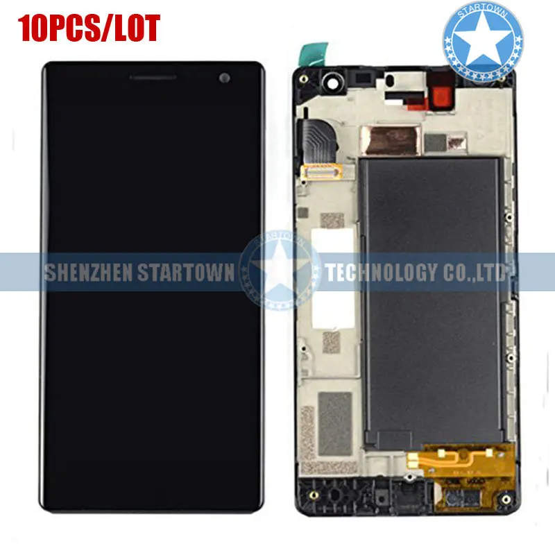 

10pcs LCD Display Touch Screen Digitizer Assembly with Frame for Nokia lumia 730(black )