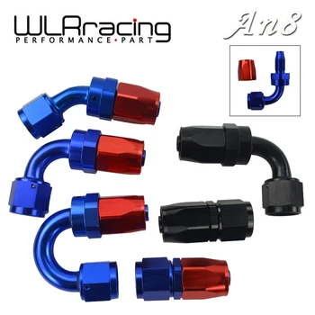 

WLR AN8 Oil Fuel Swivel Hose Anoized Aluminum Straight Elbow 45 180 Degree Hose End Oil Fuel Reusable Fitting