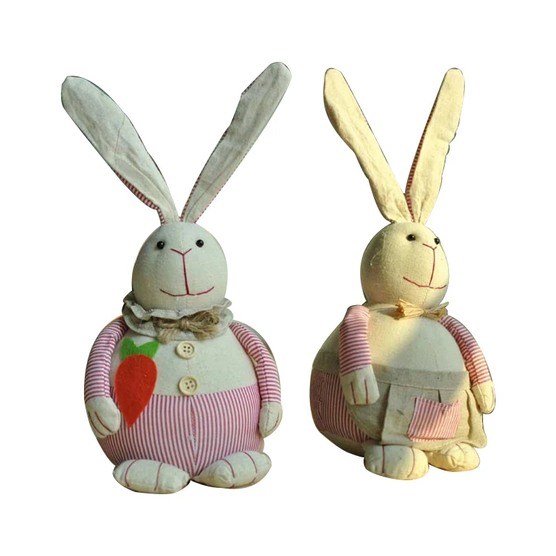 

Europe Modern Cloth Rabbit Figurine Creative Simple Decoration Ornament Desktop Hotel Office Home Decor Accessories Craft