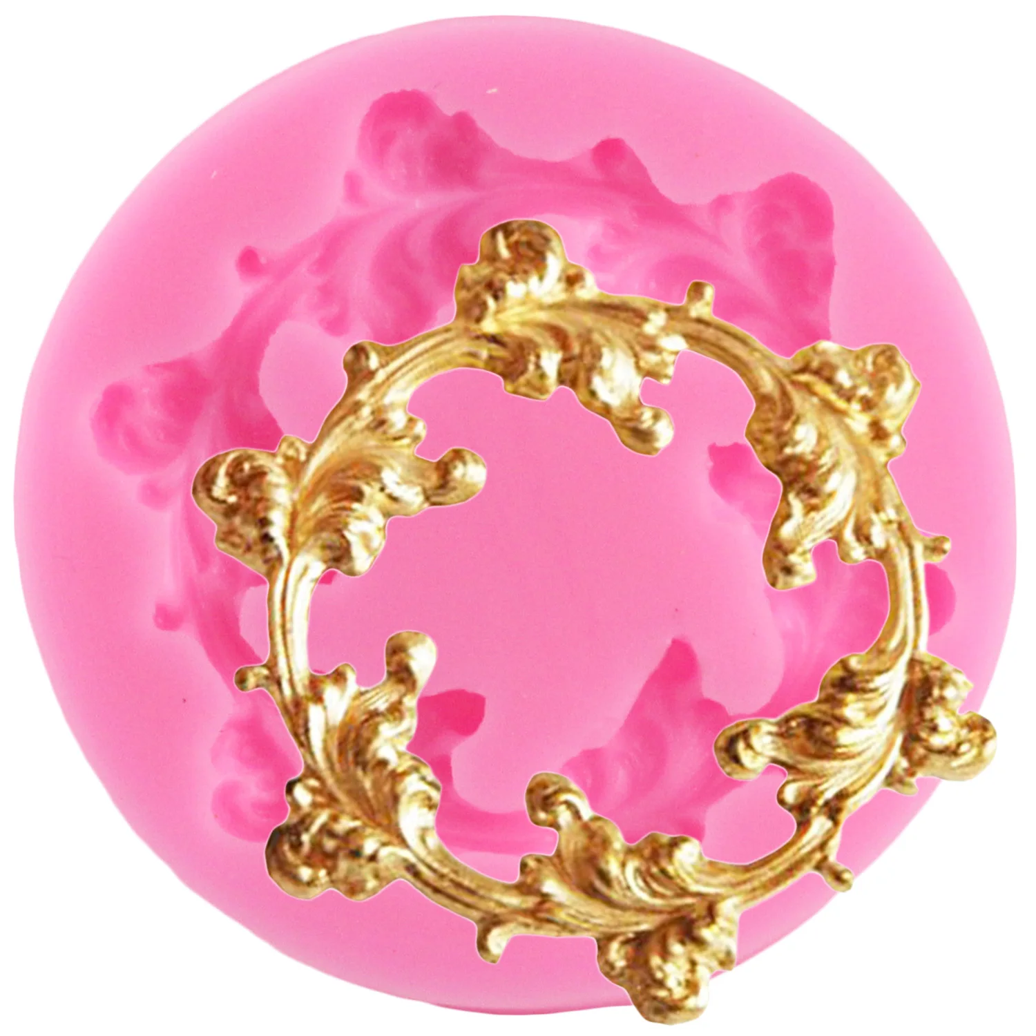 

3D Scroll Relief Silicone Mold Fondant Cake Border Molds Cupcake Baking Chocolate Decorating Tools Polymer Clay Moulds