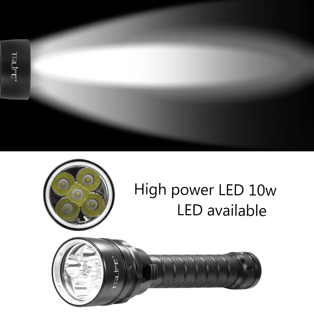 Дайвинг для вспышки светильник 5* T6 L2 погружение светильник светодиодный фонарь 200 м подводный флэш-светильник фонарь 2*18650 battey