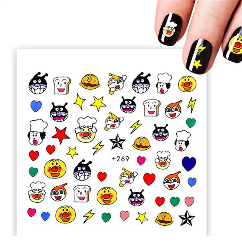 

Anpanman Nail Art Decorations Stickers For Manicure Water Decals Nail Wraps Tips For Design Sliders Nails Set Temporary Tattoos