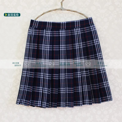 10 Dark blue grid Женская юбка Харадзюку с высокой талией в студенческом стиле, плиссированная клетчатая Студенческая юбка, женские японские юбки каваи для женщин - Цвет: 10 Dark blue grid