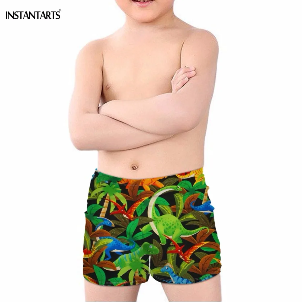INSTANTARTS Дети летние купальники Мультяшные Животные Динозавр принт дети шортики для мальчика купальный пляжная одежда для купания мальчик Swimshorts