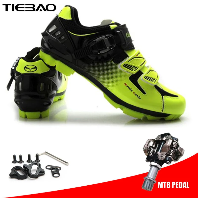 

Tiebao Cycling Shoes men sapatilha ciclismo mtb add SPD pedal Mountain Bike MTB Shoes Reflective Bicycle Triathlon Racing Shoes