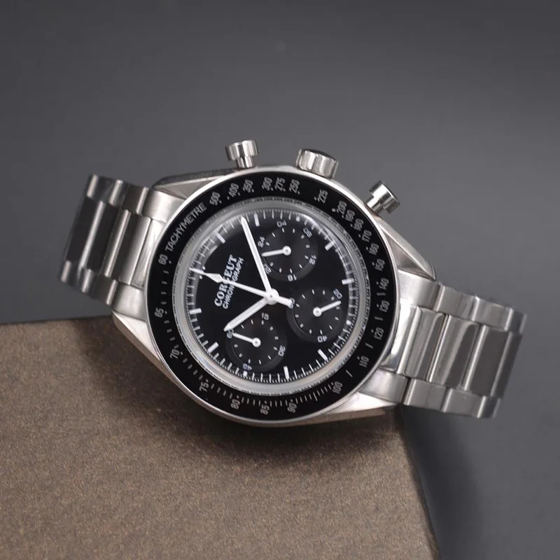 

40mm Men Watch Sport 24 hours Multifunction Watches Full Steel full chronograph Quartz Clock Men Relogio Masculino