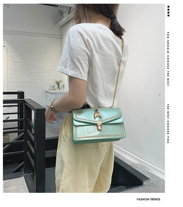 Простая модная сумка на плечо для крикета, маленькая квадратная женская сумка-мессенджер на цепочке, брендовая дизайнерская сумка через плечо