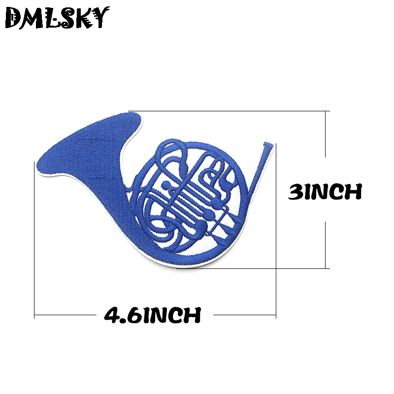 

DMLSKY 20pcs/lot How I Met Your Mother blue French horn Embroideried patch diy Applique patches badge for Clothes Bags M3080