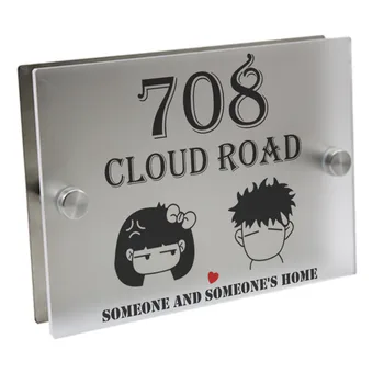 

Boys and Girls Doorplate Personalized Number Door Sign Plaque Street Acrylic Matte Glass House Address Plaques Outdoor Signs