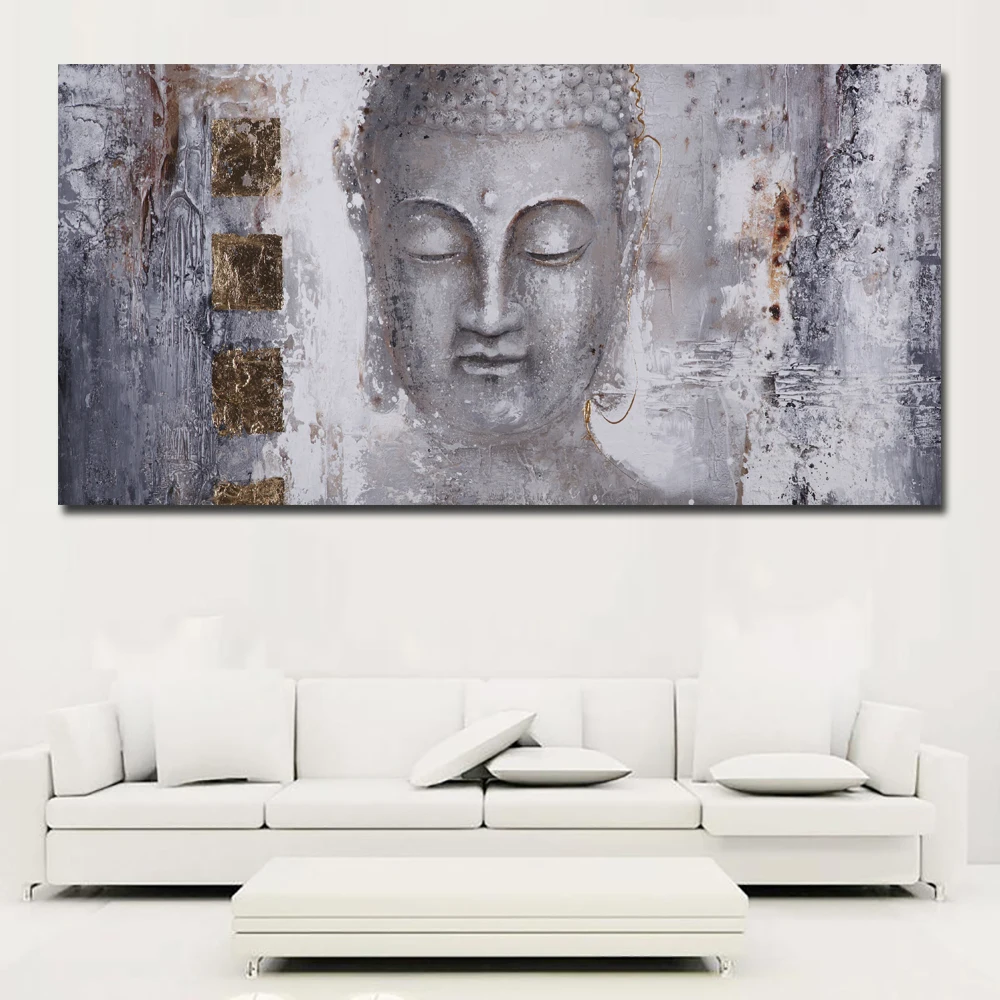 Large Size Poster Canvas Art Abstract Art Buddha Painting Wall Art For