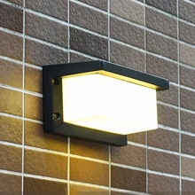 Наружный настенный светильник со светодиодной подсветкой 10 Вт, уличный светильник для дома, черный/серый, один настенный светильник для улицы