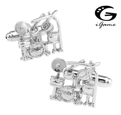 iGame Drum Set Cuff Links Quality Brass Material Silver Color Free Shipping |