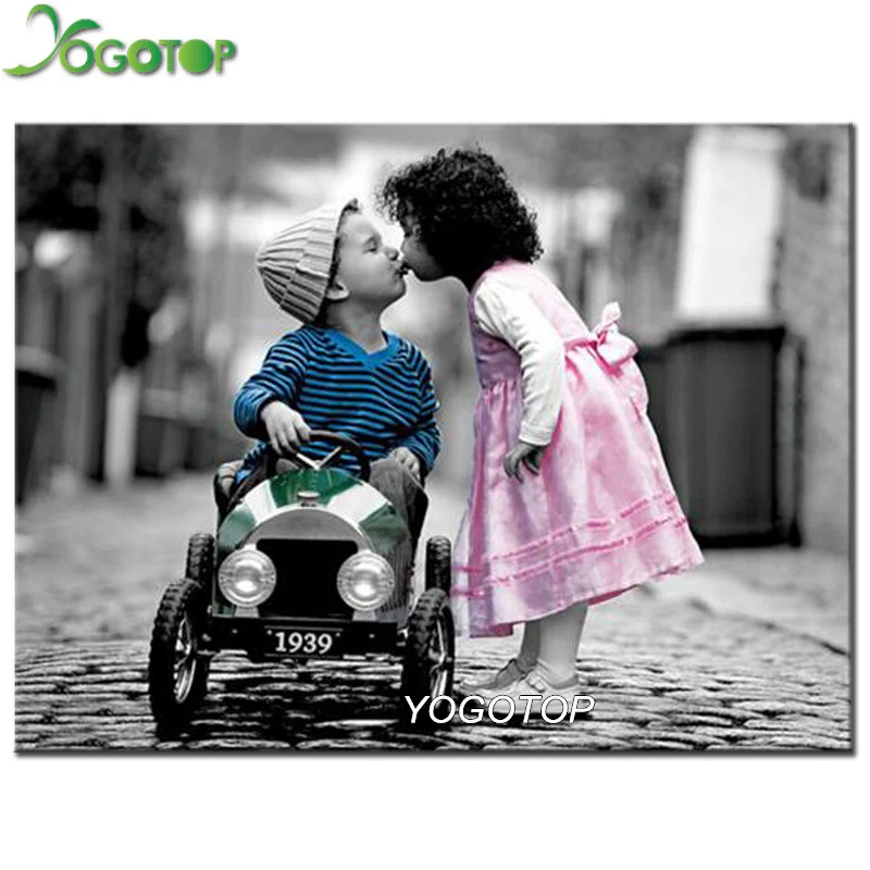 

YOGOTOP Diamond Embroidery child Kiss Full Diy Diamond Painting Cross Stitch 5D Diamond Mosaic Square Needlework CV307