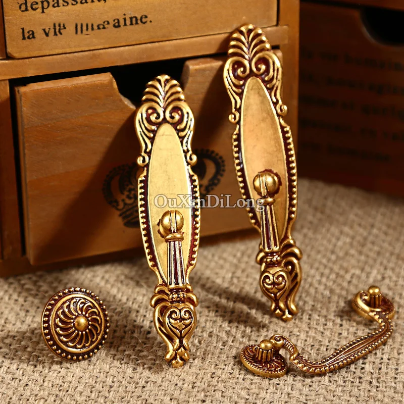 

Retro Style 10PCS European Antique Kitchen Door Furniture Handles Cupboard Drawer Wardrobe Wine Cabinet Pulls Handles and Knobs
