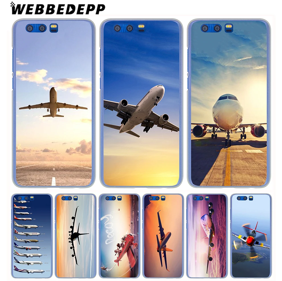 

WEBBEDEPP Airplane At The Sunrise aircraft Phone Hard Case for Huawei Honor Play 9 8 8C 10 Lite 8X 7X 6A 7A Pro 2GB 3GB Cover