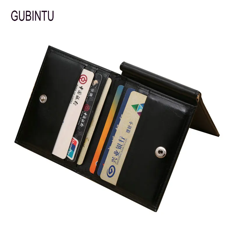 GUBINTU кошелек с зажимом для денег Винтажный стиль Зажимы для денег мужские кошельки Pu кожаный тройной бумажник ID кошелек для кредитных карт