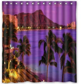 

Standard-Store Custom Hawaii Summer Beach Palm Tree Blue Sea Sunset Shower Curtain 66" x 72"