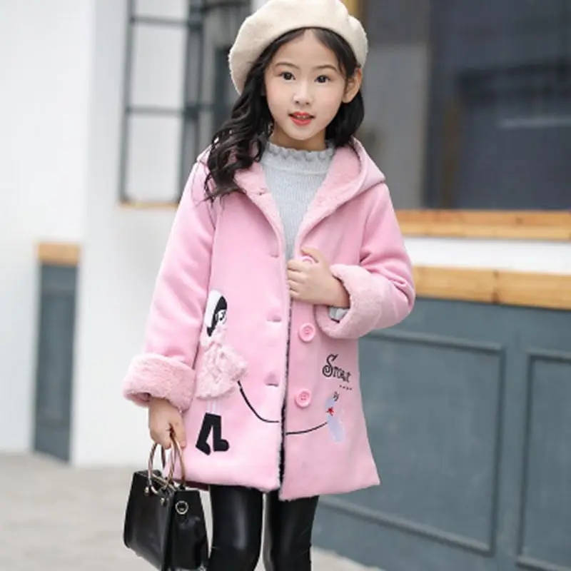 Baby Jackets Wool Coats Girls Children's Autumn winter outerwear Knitted little girl pattern