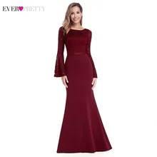 Бордовый мать платье-Русалка для невесты с длинным рукавом элегантные кружевные платья для мам Для Свадебная вечеринка Farsali Vestido Madrina