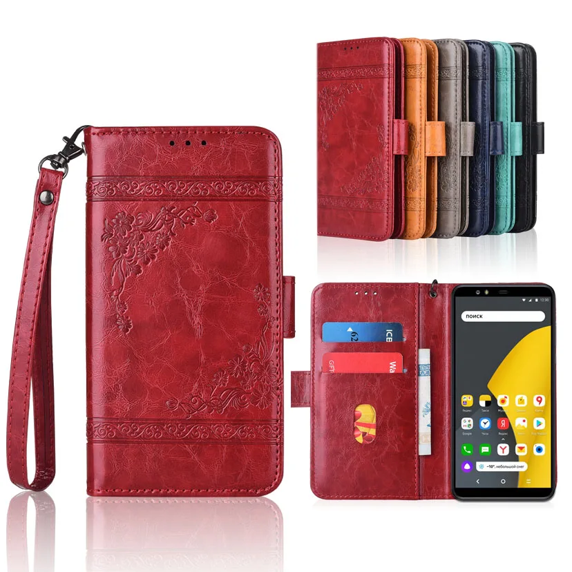 

Wallet case for Yandex Smartphone case with Strap,100% special PU leather Patterned Floral Flip Case